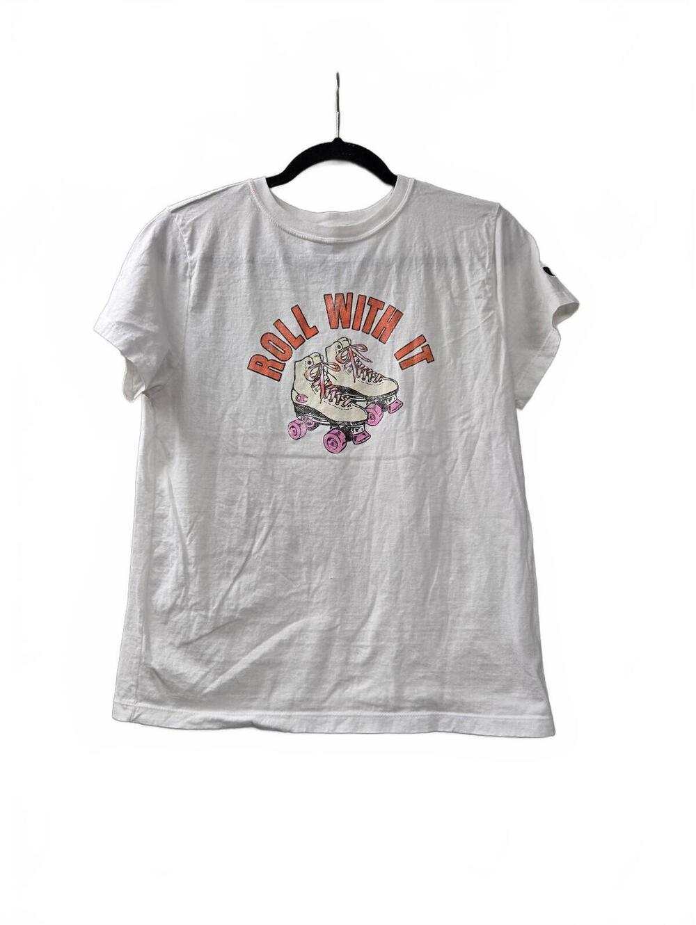 Champion White 'Roll With It' Graphic T-Shirt Medium - Picture 1 of 7